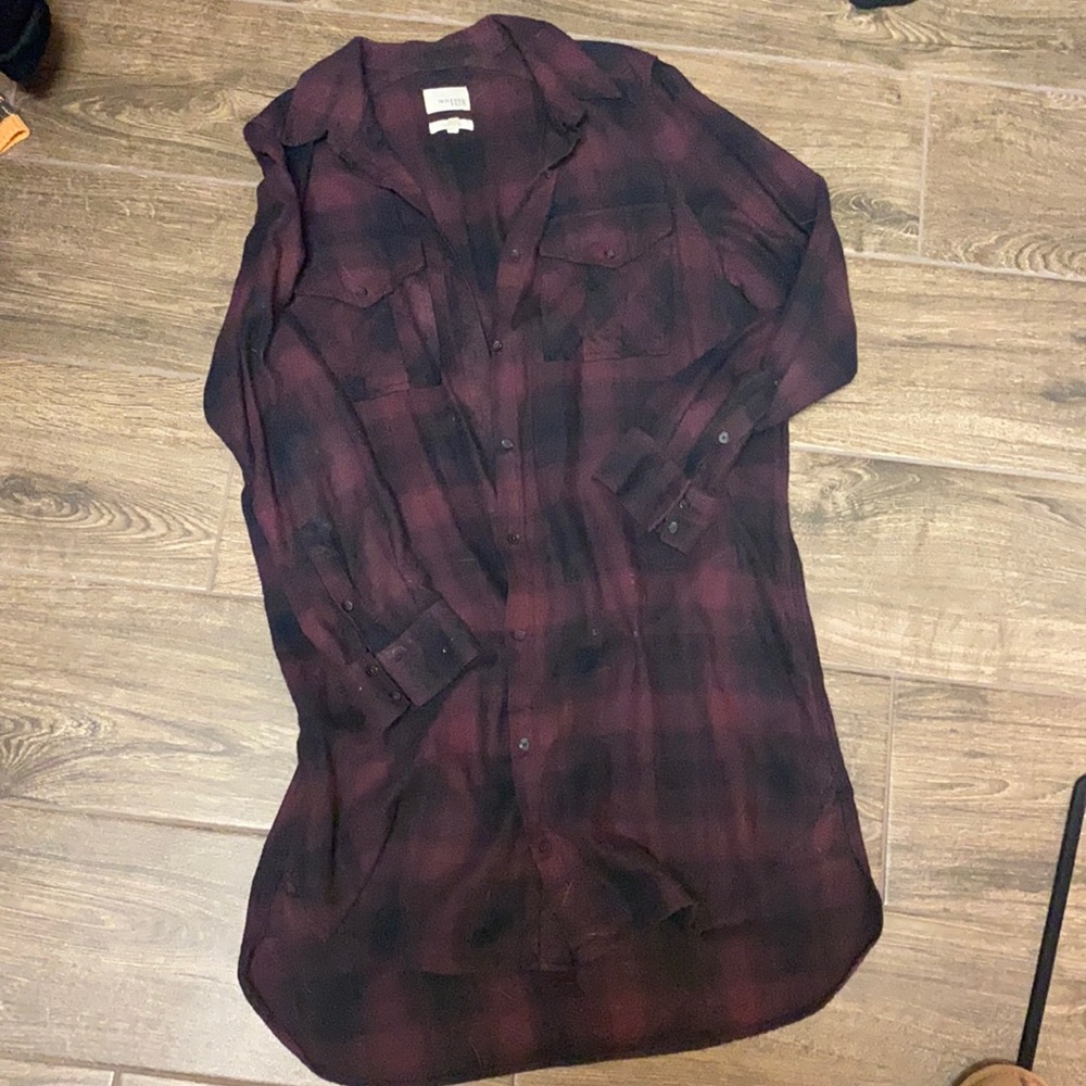Plaid long shirt/dress